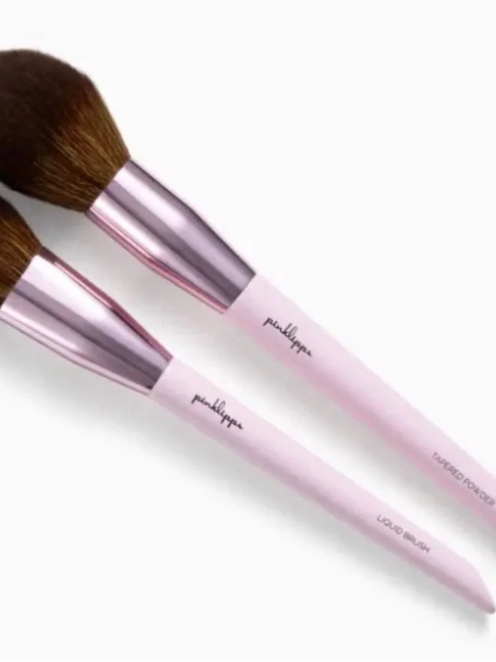 Soft Pink Powder & Blush Brush Duo - Women Makeup Brushes